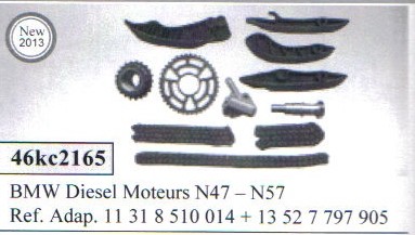 Kit chaine de distribution montage BMW Diésel Moteurs M47 - N57