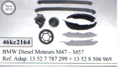 Kit chaine de distribution montage BMW Diésel Moteurs M47 - M57