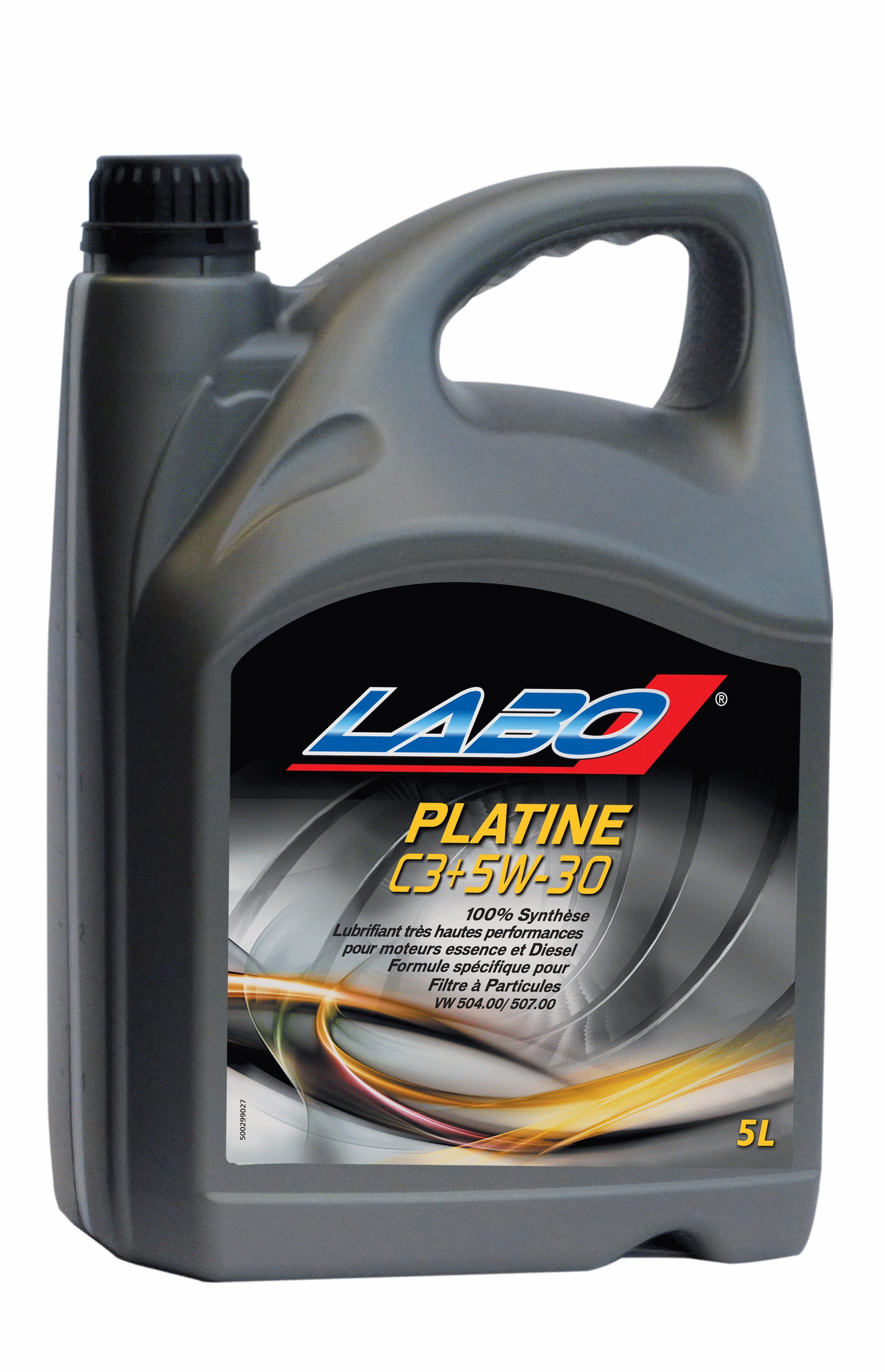 Huile Platine LABO 100% Synthèse trés hautes performances C-3+ 5W30 Filtre à Particules VW504.00/507.00 5  Litres