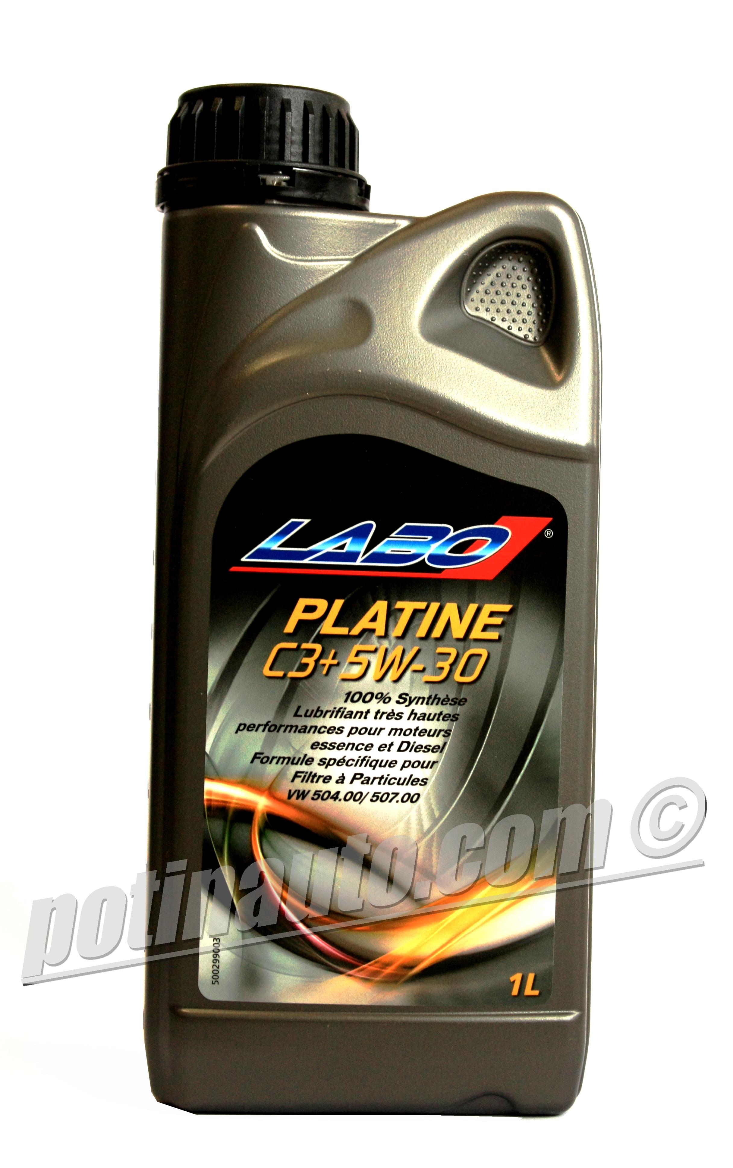 Huile Platine LABO 100% Synthèse trés hautes performances C-3+ 5W30 Filtre à Particules VW504.00/507.00 1 Litre