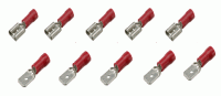 Lot de 10 Cosse &eacute;lectrique m&acirc;le femelle plate 6.3mm 0.8mm 2mm2 isol&eacute;e rouge